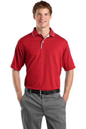 Sport-Tek K467 Dri-Mesh Polo with Tipped Collar and Piping Red/White