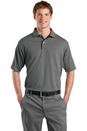 Sport-Tek K467 Dri-Mesh Polo with Tipped Collar and Piping Steel/Black