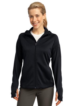 Sport-Tek L248 Ladies Tech Fleece Full-Zip Hooded Jacket Black
