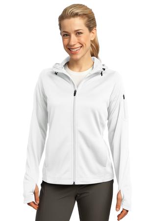 Sport-Tek L248 Ladies Tech Fleece Full-Zip Hooded Jacket White