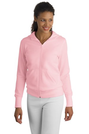 Sport-Tek L265 Ladies Full-Zip Hooded Fleece Jacket Pink