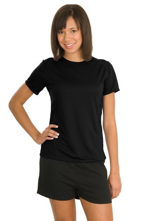 Sport-Tek L473 Ladies Dry Zone Raglan Accent T-Shirt Black