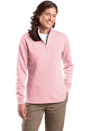 Sport-Tek LST253 Ladies 1/4-Zip Sweatshirt Pink