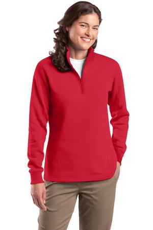 Sport-Tek LST253 Ladies 1/4-Zip Sweatshirt True Red
