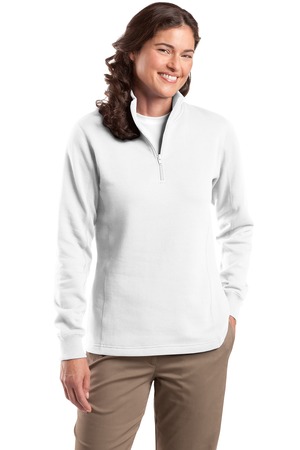 Sport-Tek LST253 Ladies 1/4-Zip Sweatshirt White