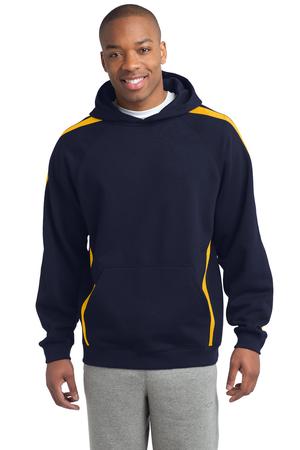 Sport-Tek ST265 Sleeve Stripe Pullover Hooded Sweatshirt True Navy/Gold