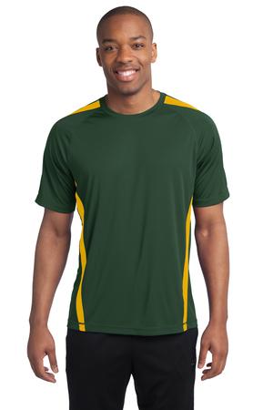 Sport-Tek TST351 Tall Colorblock PosiCharge Competitor Tee Forest Green/Gold