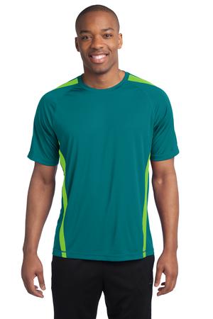 Sport-Tek TST351 Tall Colorblock PosiCharge Competitor Tee Tropic Blue/Lime Shock