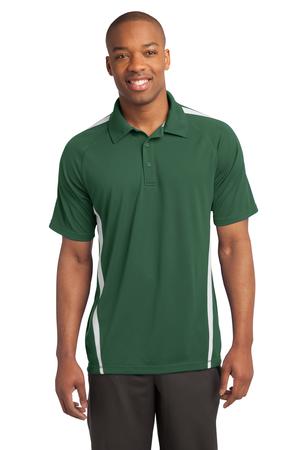 Sport-Tek ST685 PosiCharge Micro-Mesh Colorblock Polo Forest Green/White