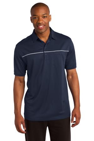Sport-Tek ST686 PosiCharge Micro-Mesh Piped Polo True Navy/White