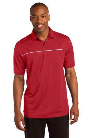 Sport-Tek ST686 PosiCharge Micro-Mesh Piped Polo True Red/White