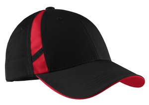 Sport-Tek STC12 Dry Zone Mesh Inset Cap Black/True Red