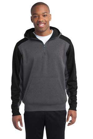 Sport-Tek  Tech Fleece Colorblock 1/4-Zip Hooded Sweatshirt Style ST249