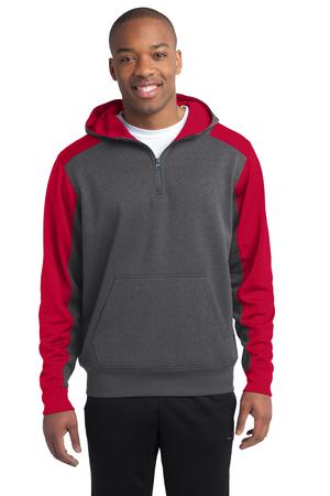 Sport-Tek  Tech Fleece Colorblock 1/4-Zip Hooded Sweatshirt Style ST249 6