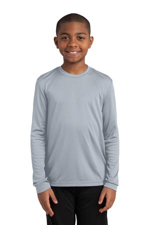 Sport-Tek YST350LS Youth Long Sleeve Competitor Tee Silver