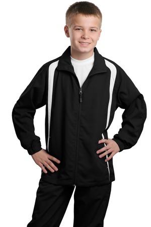 Sport-Tek YST60 Youth Colorblock Raglan Jacket Black/White