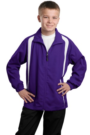 Sport-Tek YST60 Youth Colorblock Raglan Jacket Purple/White