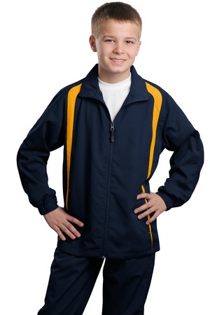 Sport-Tek YST60 Youth Colorblock Raglan Jacket True Navy/Gold