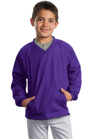 Sport-Tek Youth V-Neck Raglan Wind Shirt Style YST72 5