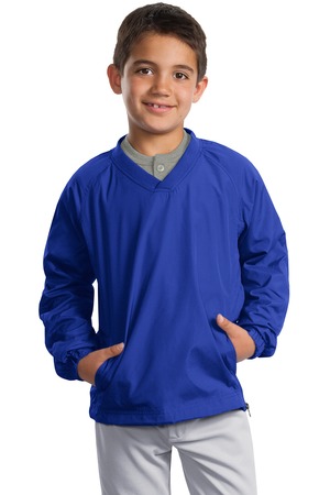 Sport-Tek Youth V-Neck Raglan Wind Shirt Style YST72