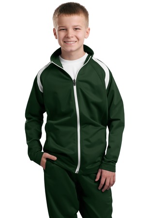 Sport-Tek YST90 Youth Tricot Track Jacket Forest Green